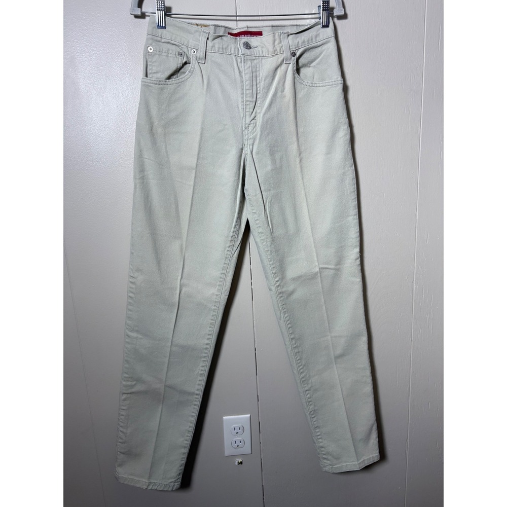 Levis 550 Classic Relaxed Stretch Jeans Khaki Tan Tapered Leg 8M 90s Earthy Bagg
